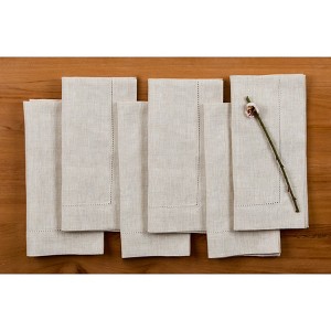 Solino Home Linen Classic Hemstitch Dinner Napkins - 1 of 4