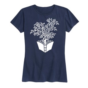 Women's - Instant Message - Tree Book Short Sleeve Graphic T-Shirt - 1 of 4