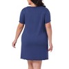 Agnes Orinda Women's Plus Size Soft Short Sleeve Ruffle Mini Loose Pajama Nightgowns - 4 of 4