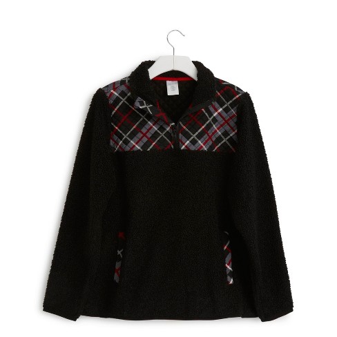 Vera Bradley Women's Fleece Teddy Fleece Pullover Paris Plaid : Target