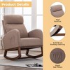 CAVINAS Linen Fabric Glider Rocking Chair with High Backrest,Modern Upholstered Rocking Chairs,Nursery Accent Chair for Bedroom - 4 of 4