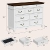 47" Farmhouse Dresser for Bedroom with 9 Drawers, Rustic Wood Chest with Vintage Metal Handles for Bedroom, Large Storage Organizer - 2 of 4