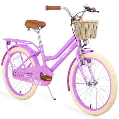 Girls Bike With 20 Inch Wheel Basket Carbon Steel Multiple Colors No Training Wheels Toddler Girl Bike, Children Bicycle For 7-10 Years Old Kids