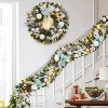 Pre-Lit 6 Feet Christmas Garland with 20 LED Lights,Silver and White Lighted Xmas Garland with Balls - 4 of 4