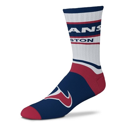 NFL Houston Texans Bar Stripe Adaptive Crew Socks - L