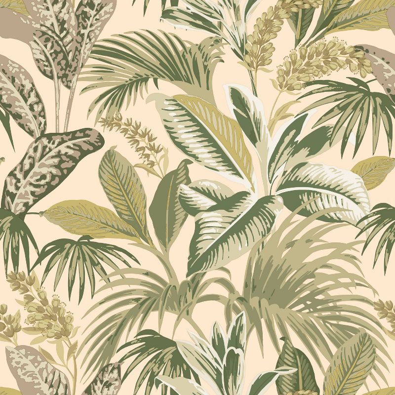 Tempaper &#38; Co. 28 sq ft Havana Palm Peel and Stick Wallpaper Green, 1 of 6