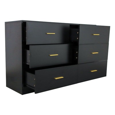 NicBex Dresser for Bedroom,Wide Chest of Drawers with Golden Handles,Storage Dressers for Bedroom