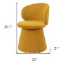 HomeRoots Orange Upholstered Velvet Swivel Dining Side Chair - 3 of 4