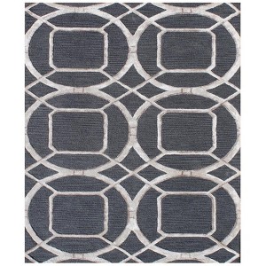 HomeRoots 5' X 8' Charcoal and Ivory Abstract Geometric Hand Tufted Area Rug - 1 of 4