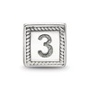 Black Bow Jewelry Triangle Block, Number 3 Sterling Silver Bead Charm - 3 of 4