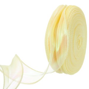 Unique Bargains Gift Wrapping Wide Sheer Wired Pastel Shimmer Iridescent Chiffon Ribbons 1 Pc - 1 of 4