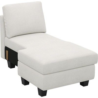 Belffin Right-Facing Storage Chaise Module - Expandable Chenille Sectional with Hidden Compartments & Quick Assembly