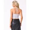 INSPIRE CHIC Women's Metallic Sleeveless Tie Backless Y2K Streetwear Shiny Halter Cami Crop Tops - 3 of 4
