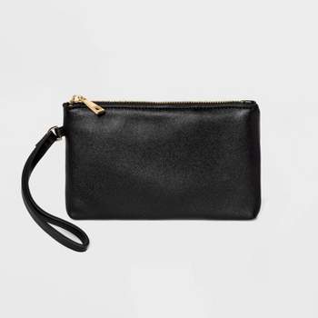 Luxury Wristlet Clutch Bag, Small Zip Pouch Bag w. Card Slots