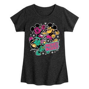 Girls' - Disney - Mickey Collage Fitted Short Sleeve Graphic T-Shirt - 1 of 4