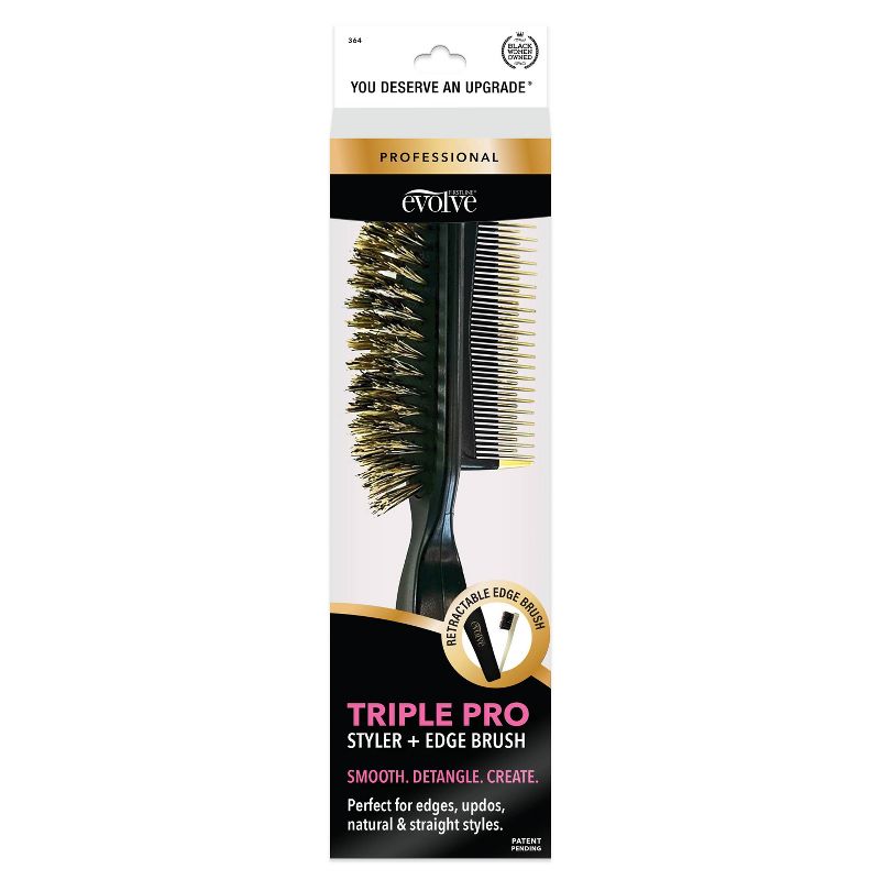 Evolve Products Triple Pro Styler Hair Brush - Black, 1 of 6