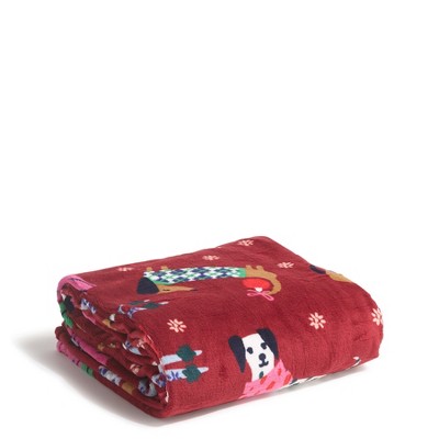 Vera Bradley Women's Outlet Fleece Essential Throw Blanket Holiday Hounds