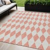 Salmon And Ivory Geometric Washable Indoor Outdoor Area Rug - 2 of 4