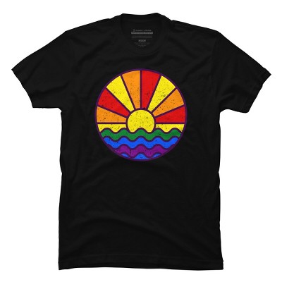 Design By Humans Summer LGBTQIA+ Pride Sunset Ocean By krobilad T-Shirt