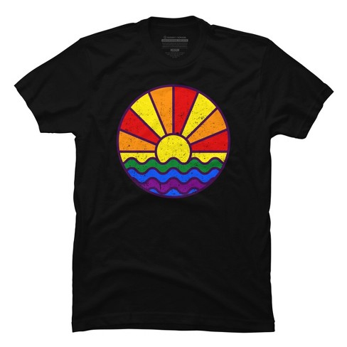 Design By Humans Summer Lgbtqia+ Pride Sunset Ocean By Krobilad T-shirt ...