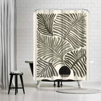 Modern Fern Neutral by Modern Tropical - neutral Abstract Shower Curtain - Americanflat