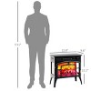 Syemin Indoor Fireplaces 22" Free Standing Electric Fireplace Stove, Fire Place Heater Effect Quick Heat Portable Fireplace, Black, 22.8"*9.6"*22.2" - 3 of 4