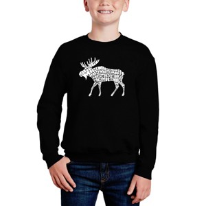 LA Pop Art Moose - Boy's Word Art Crewneck Sweatshirt - 1 of 3