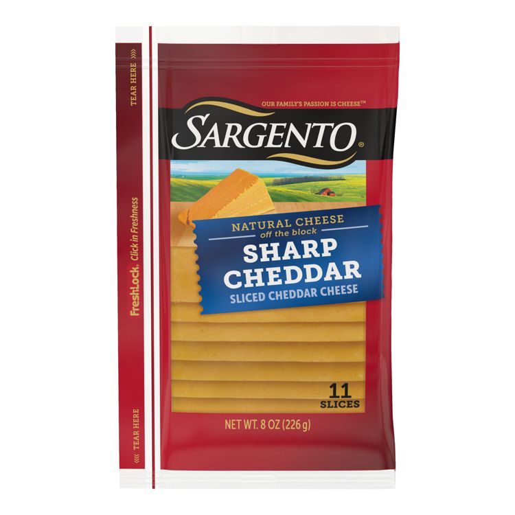 Sargento Natural Sharp Cheddar Sliced Cheese - 8oz/11 slices, 1 of 8