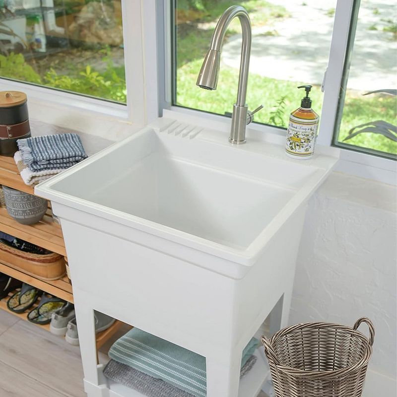 UTILITYSINKS Plastic Freestanding Compact Utility Tub Sink for Workshop, Laundry Room, Garage, Greenhouse & Pet Wash Station, 5 of 7