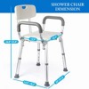 coucheta 300 LB Shower Chair Seat with Back and Padded Arms, Adjustable Height, Slip Resistant Potty Chair for Elderly, Adults, Handicap and Disabled - 2 of 4