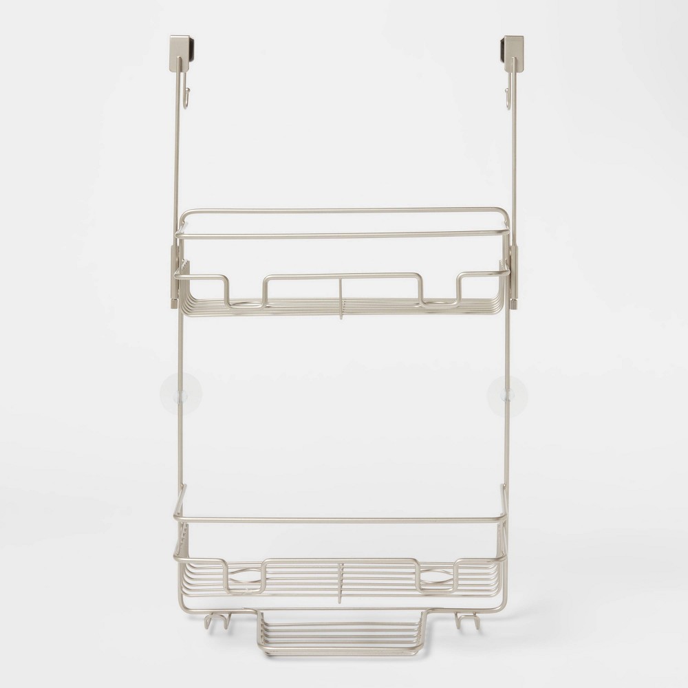 Photos - Bathroom Shelf Over the Door Round Wire Shower Caddy Matte Satin - Made By Design™