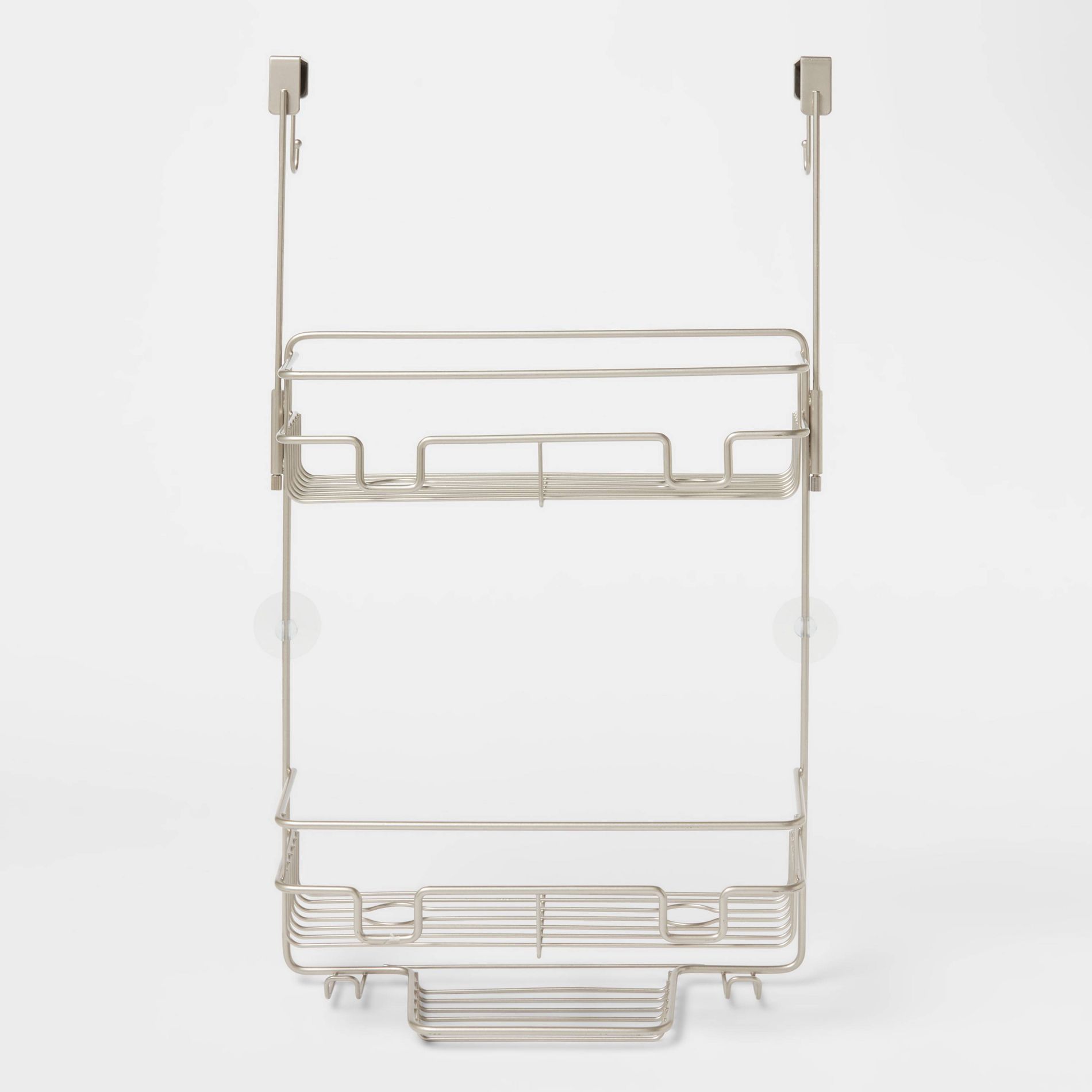 Over the Door Round Wire Shower Caddy Matte Satin - Threshold™: Bathroom Storage, Rust-Resistant Steel Organizer