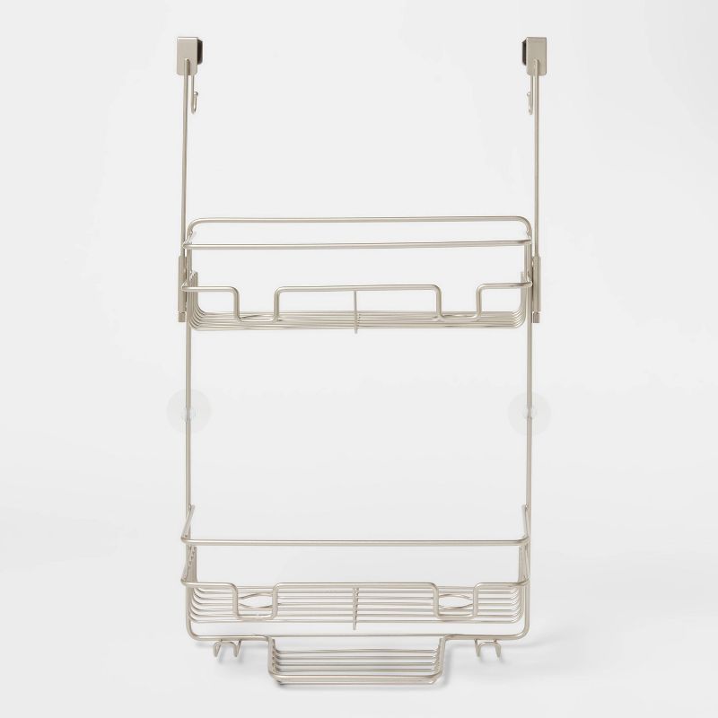 Over the Door Round Wire Shower Caddy Matte Satin - Made By Design&#8482;, 1 of 5