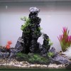 Unique Bargains Aquarium Terrariums Mountain for Fish Tank Landscape Decoration Gray Green 11.81" Height 1pcs - 2 of 4