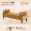 KWPZQEB Upholstered Bench for Bedroom End of Bed, Velvet Padded Bench with 2 Pillows & Solid Wood Legs, Comfy Ottoman for Living Room, Entryway - 4 of 4