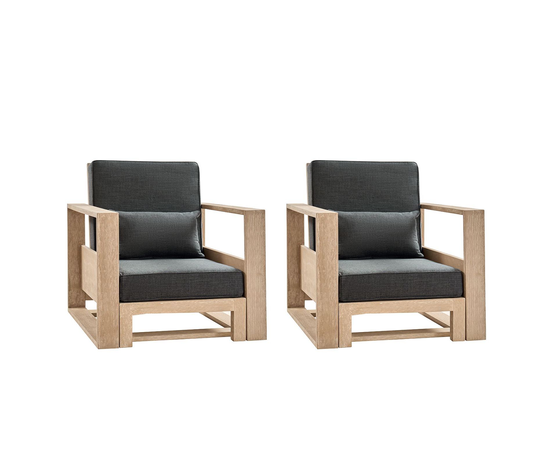 Amilcare Chaise Lounge with Adjustable Backrest Set of 2|HULALA HOME-Charcoal