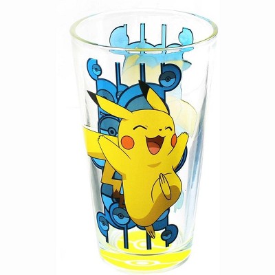 Just Funky Pokemon Pikachu Pokeball Bottom 16oz Pint Glass