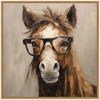 Kate & Laurel All Things Decor 30"x30" Sylvie Hay Those are My Glasses Horse Framed Canvas by The Creative Bunch Studio Natural - 2 of 4