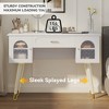 YONWAY Multi-Purpose Vanity Table, Writing Desk with Compartment Storage Drawer, 2 Cabinets and Charging Port for Study, Living Room - 4 of 4