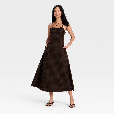 Женские платья A New Day Women's Cami Gingham Maxi Dress - A New Day™ Black 2 — фото 3
