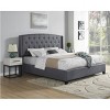 3-Piece Upholstered Bedroom Set, Tufted Wingback Bed with 2 Nightstands, Nightstands with Drawers, Upholstered Bed Modern-Cuddlewood - 2 of 4