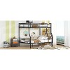 Okak Bunk Bed with Ladder and Safety Guardrail Metal Loft Bunkbeds for Kids, Girls, Boys Easy Assemble Space-Saving - 3 of 4