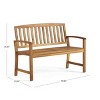 Coolbibila-Patio Benches With Back And Arm, Garden Benches Constructed From Durable Acacia Wood, Modern Garden Bench Outdoor - 4 of 4