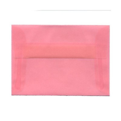 JAM Paper 4Bar A1 Translucent Vellum Invitation Envelopes 3.625x5.125 Pink 1591615