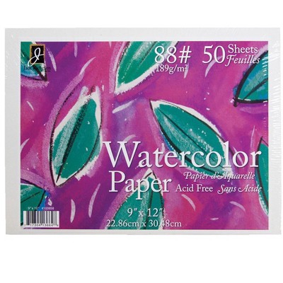 Jack Richeson Watercolor Paper, 9 x 12 Inches, 88 lb, White, 50 Sheets