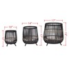 VisioGear Planters, 3PCS Round Planter Bamboo Footed Planters, Plant Pots for Hall, Living Room, Black, 17"*17"*19" - 3 of 4