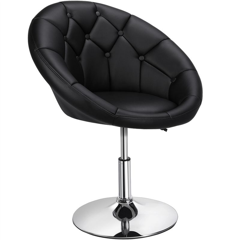 Yaheetech Height Adjustable Swivel Upholstered Round Accent Chair Barrel Chair, 1 of 10