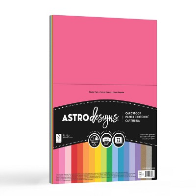 8.5"x11" 72-Sheet Cardstock 18 Colors - Astrodesigns: Multicolor Scrapbooking & Craft Paper, Matte Finish, 65 lb