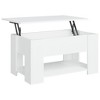 vidaXL Coffee Table White Engineered Wood Medium Height-Adjustable - 2 of 4