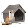 Bencmate Pet Crates and Houses Small Wooden Cat House Cozy Sturdy Easy Assembly No Tools Needed for Living Room Bedroom, Brown, 23.43"*22.64"*22.8" - 3 of 4